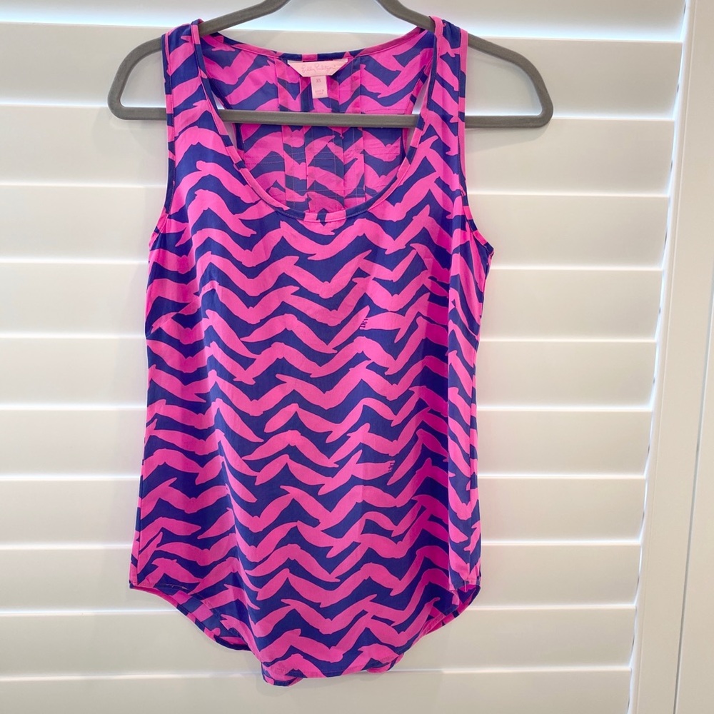 LILLY PULIZTER - silk racer back tank top